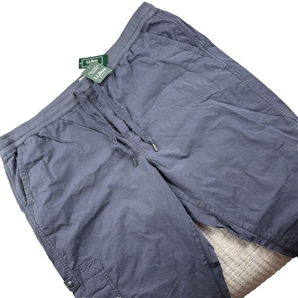 NWT LL Bean Womens 1X Plus Ripstop Hiking Pull-On Gray Pants - Picture 1 of 10